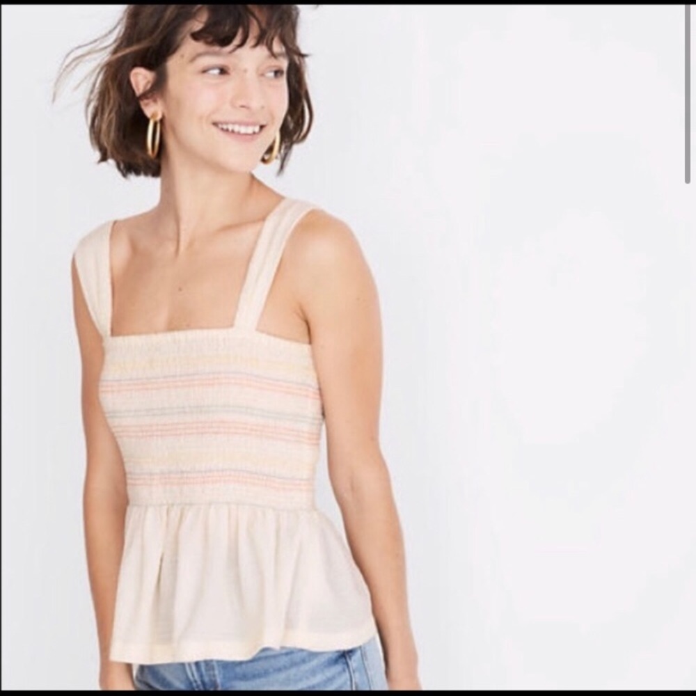 NWT Madewell Peplum Textured Tank